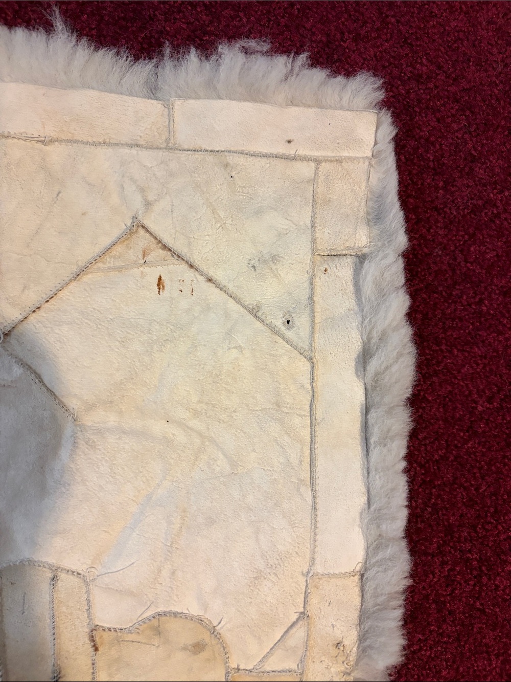 Brown Llama Sheepskin Rug - Cream Border - Picture 10 of 12